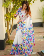 চাঁদনী সিল্ক ডিজিটাল প্রিন্ট শাড়ি - Image 2